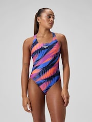 Speedo Pink All-Over Digital Powerback Swimsuit - Image 1 of 1