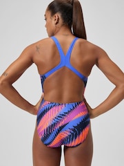 Speedo Pink All-Over Digital Powerback Swimsuit - Image 3 of 6