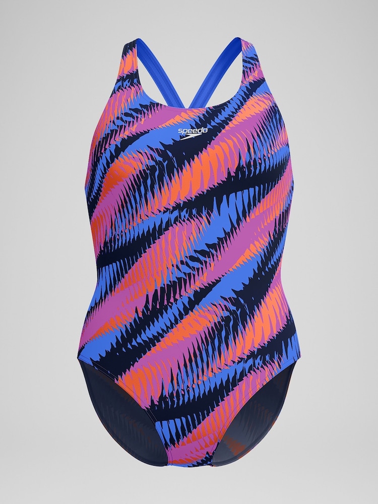 Speedo Pink All-Over Digital Powerback Swimsuit - Image 6 of 6