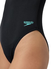 Speedo Black Racer Zip Swimsuit with Built in Swim Bra - Image 6 of 7