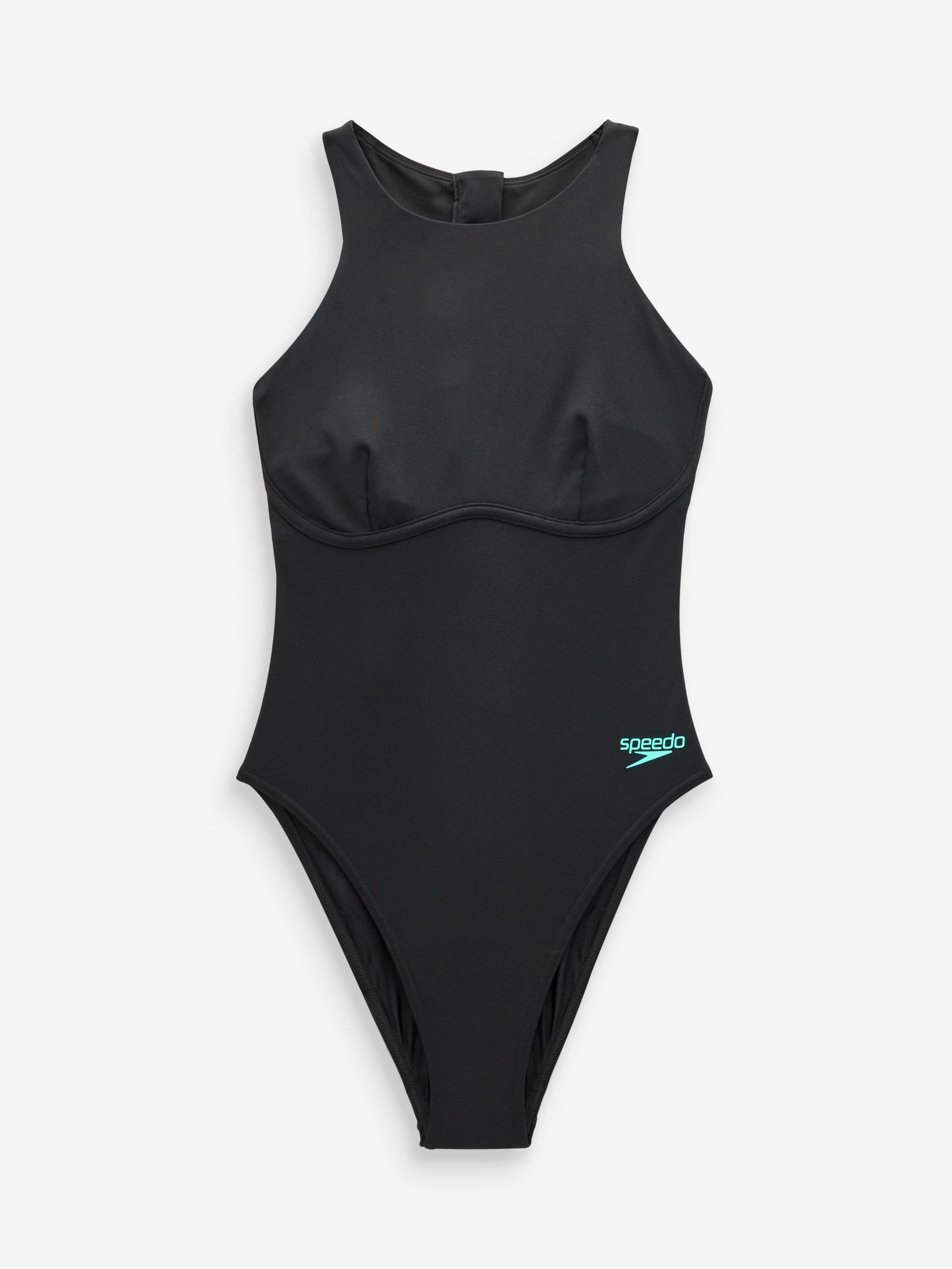 Black Bow-Tie Shoulder Asymmetric One Piece Swimsuit