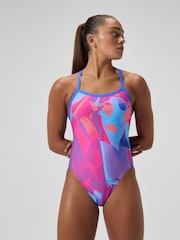 Speedo Placement Digital Turnback Swimsuit - Imagen 2 de 6