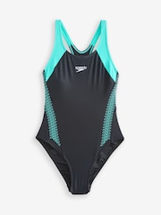 Speedo Black Hyperboom Splice Racerback Swimsuit - Image 1 of 7