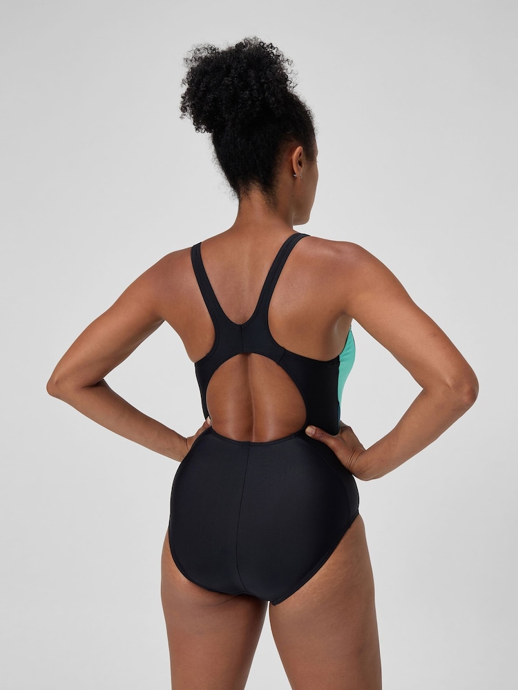 Speedo Black Colourblock 2.0 Swimsuit - Image 2 of 5