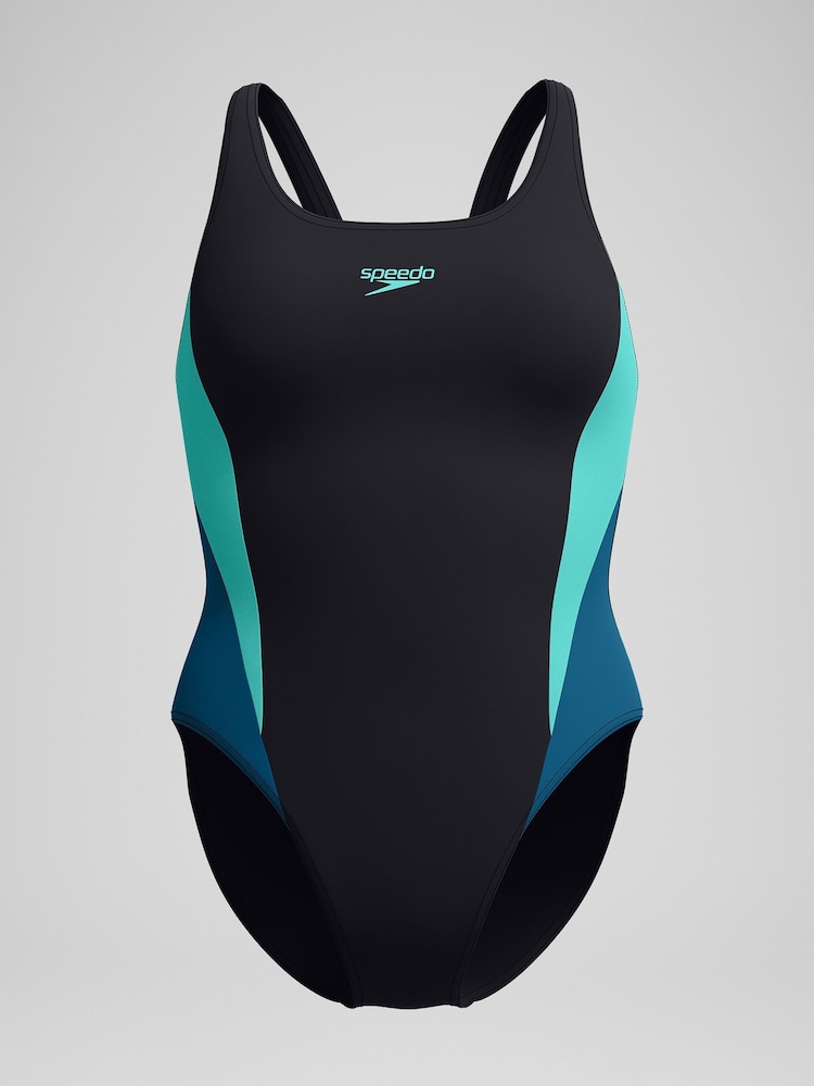 Speedo Black Colourblock 2.0 Swimsuit - Image 5 of 5