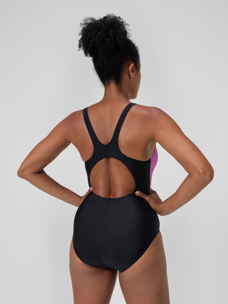 Speedo Purple Colourblock 2.0 Swimsuit - Image 2 of 6
