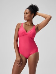 Speedo Pink Shaping Cross Knot Swimsuit - Image 4 of 6