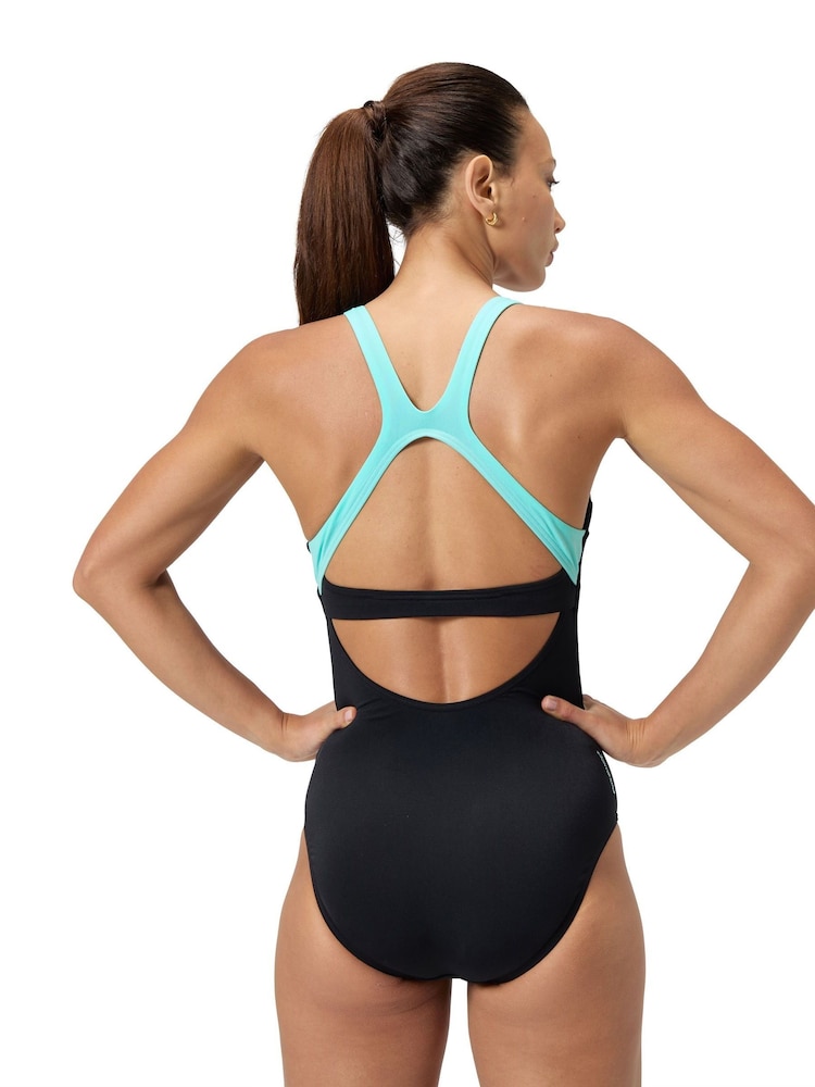 Speedo Black Flex Band Swimsuit with Built in Swim Bra - Image 2 of 7