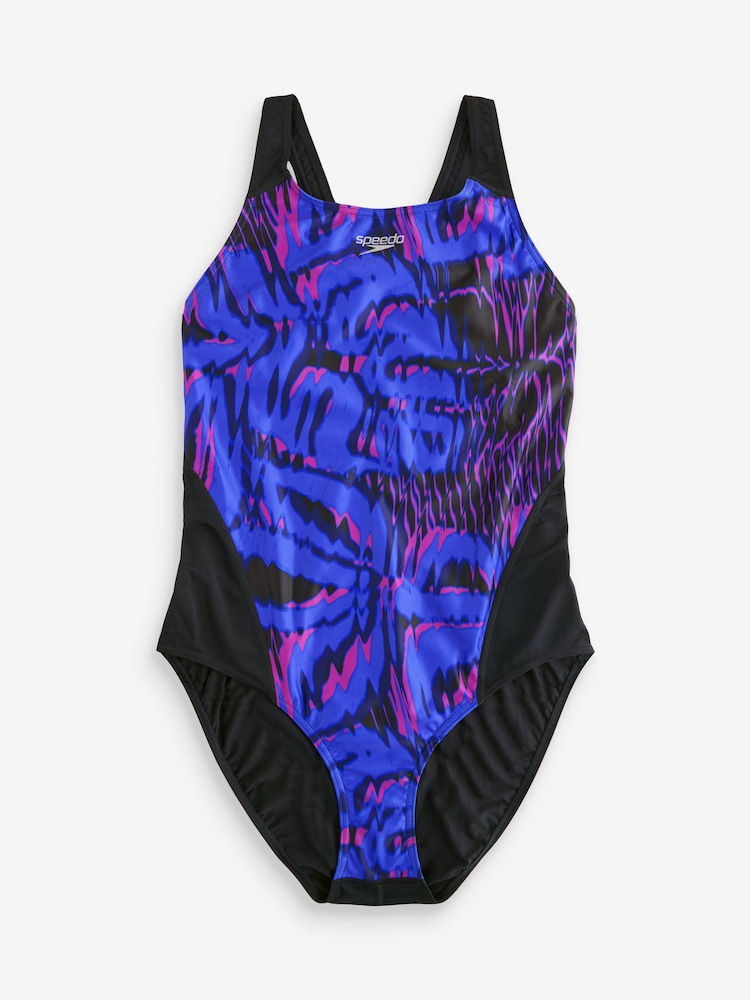 Speedo Blue All-Over Digital Record Breaker Swimsuit - Image 1 of 1