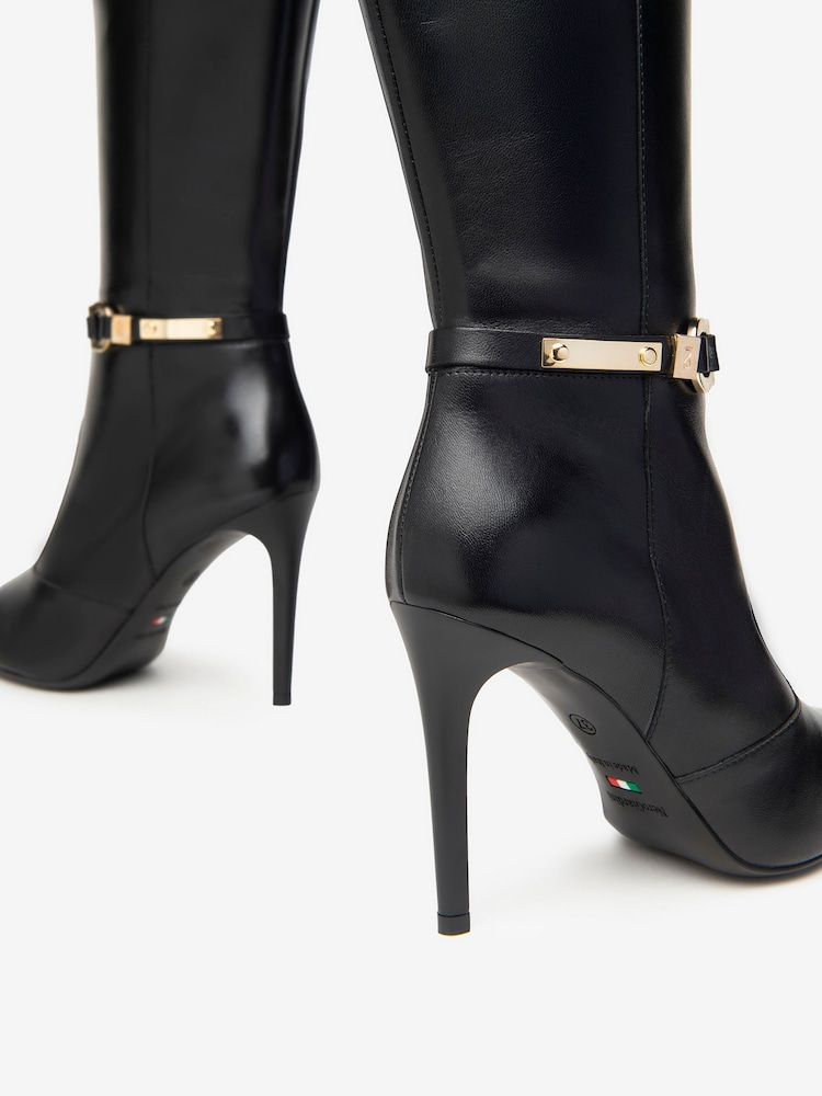 NeroGiardini Leather Pointed Heeled Knee Alto Boots - Imagen 5 de 5 NeroGiardini Leather Pointed Heeled Knee Alto Boots - Imagen 5 de 5