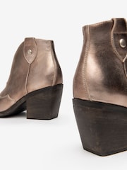 NeroGiardini Gold Leather Western Ankle Boots - Image 5 of 5