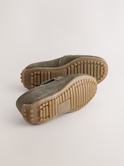 Green Standard Fit (F) Suede Slip-Ons Loafers Shoes - Image 3 of 5