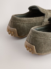 Green Standard Fit (F) Suede Slip-Ons Loafers Shoes - Image 4 of 5