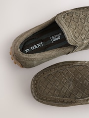 Green Standard Fit (F) Suede Slip-Ons Loafers Shoes - Image 5 of 5