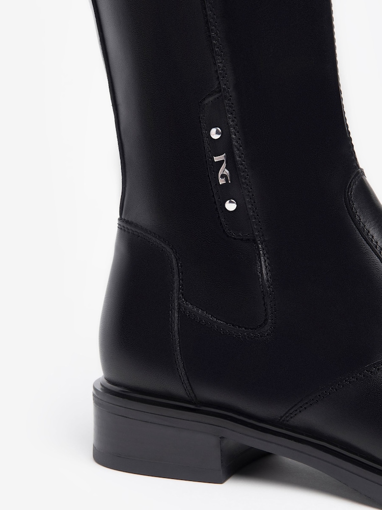 NeroGiardini Black Leather Knee High Riding Boots - Image 4 of 4