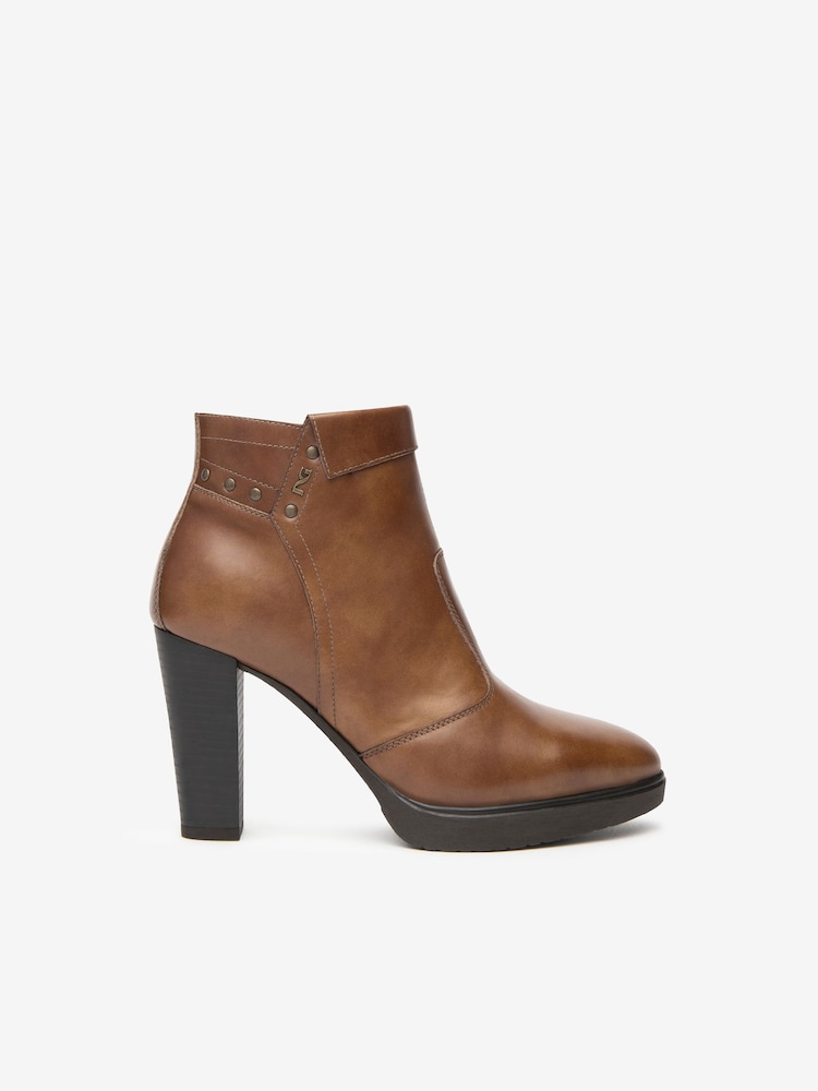 NeroGiardini Brown Leather Ankle Boots - Image 1 of 4
