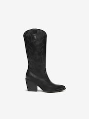 NeroGiardini Black Leather Cowboy Boots - Image 2 of 5