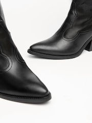 NeroGiardini Black Leather Cowboy Boots - Image 5 of 5