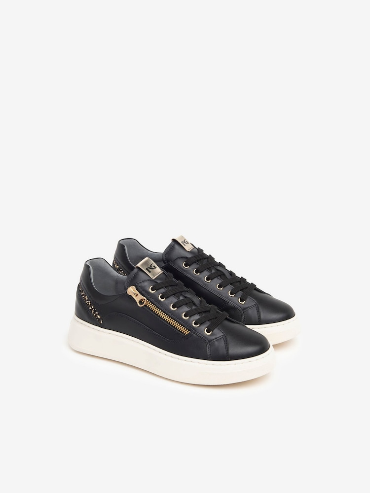 NeroGiardini Black Leather Cupsole Trainers - Image 2 of 4