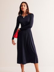 Boden Blue Petite Thea Long Sleeve Jersey Dress - Image 1 of 4