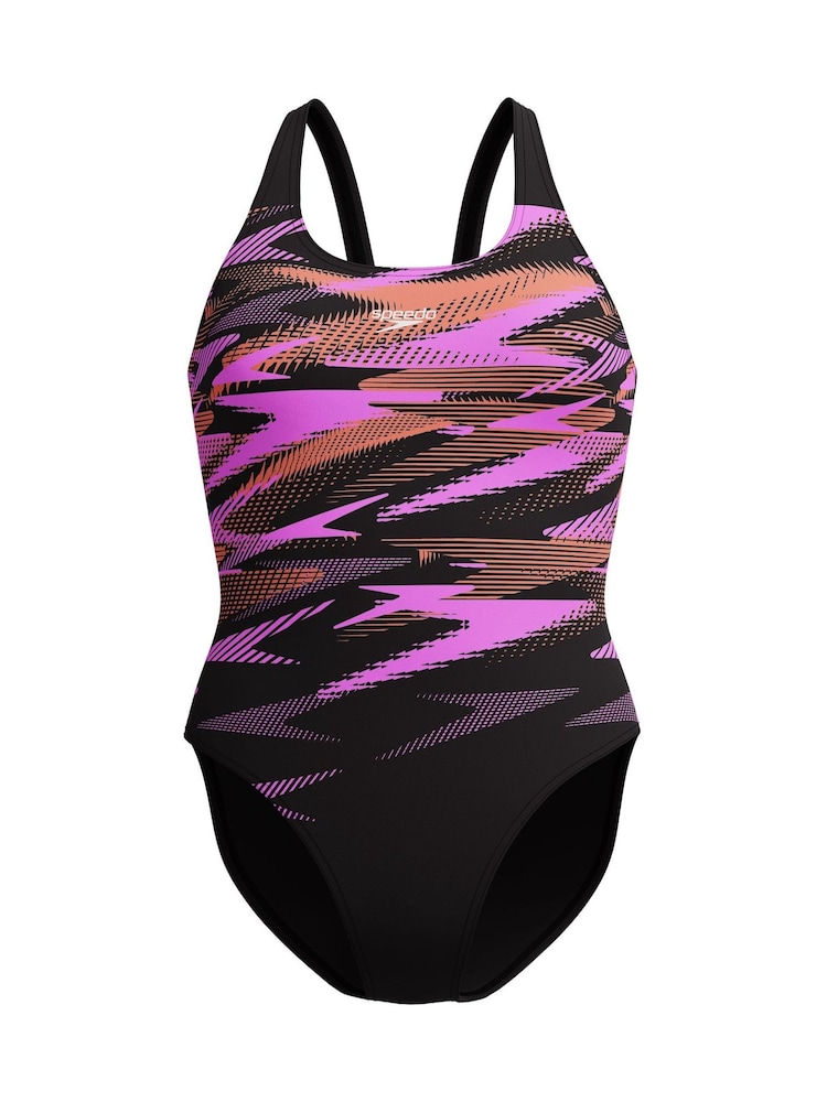 Speedo Pink Hyperboom Placement Muscleback Swimsuit - Image 1 of 6 Speedo Pink Hyperboom Placement Muscleback Swimsuit - Image 1 of 6