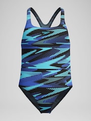 Speedo Blue Hyper Boom Allover Medalist Swimsuit - Image 1 of 5