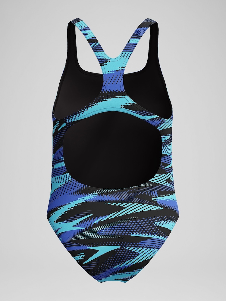 Speedo Blue Hyper Boom Allover Medalist Swimsuit - Image 2 of 5