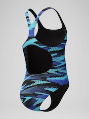 Speedo Blue Hyper Boom Allover Medalist Swimsuit - Image 4 of 5