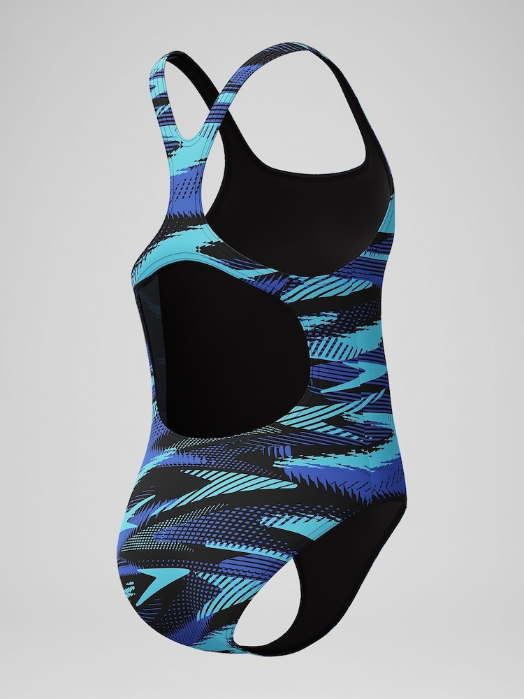 Speedo Blue Hyper Boom Allover Medalist Swimsuit - Image 4 of 5
