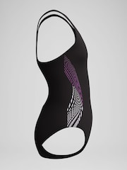 Speedo Black Placmement Muscleback Swimsuit - Image 2 of 5