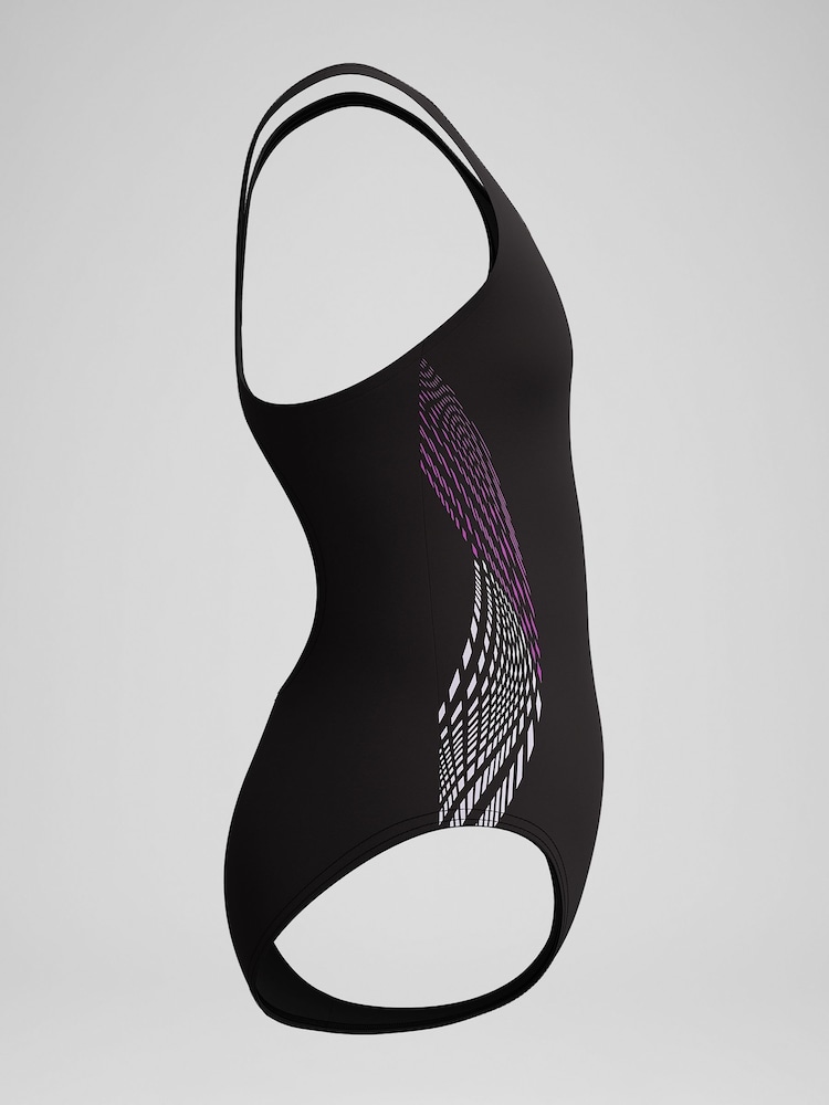 Speedo Black Placmement Muscleback Swimsuit - Image 2 of 5