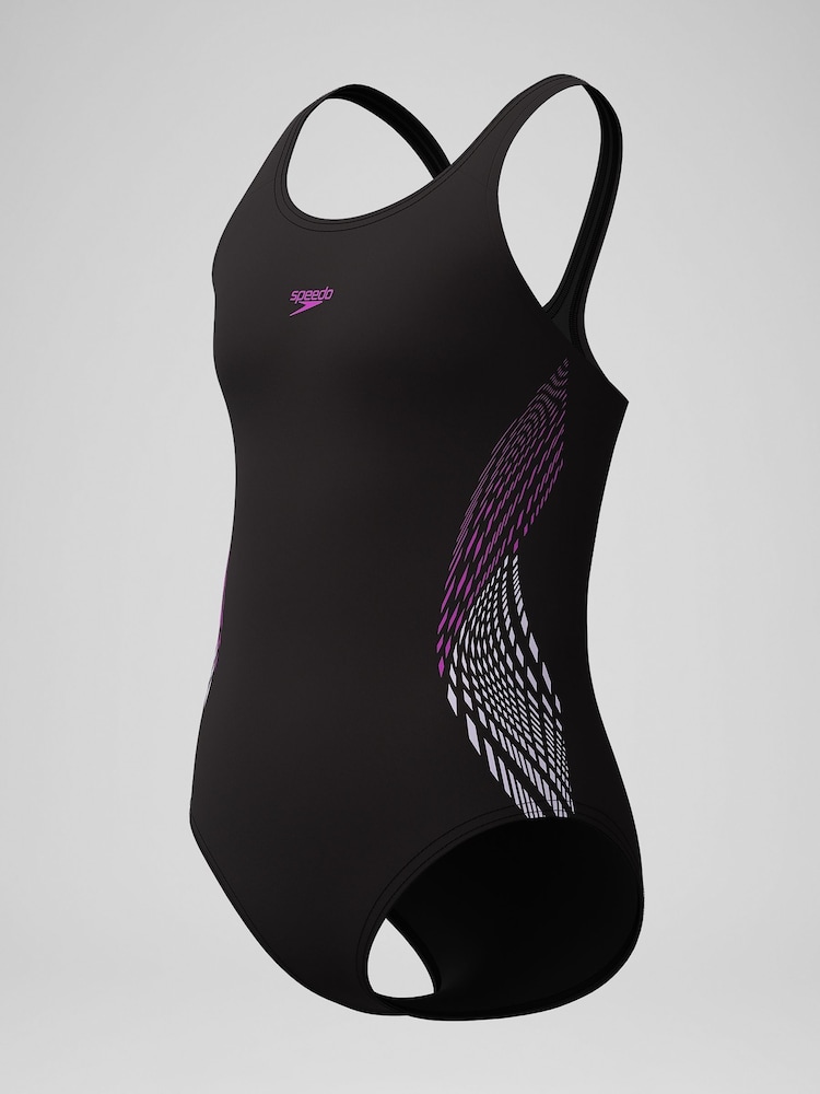 Speedo Black Placmement Muscleback Swimsuit - Image 5 of 5