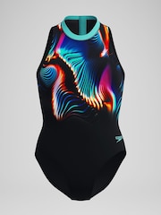Speedo Black Printed Swim Swimsuits - Image 6 of 6