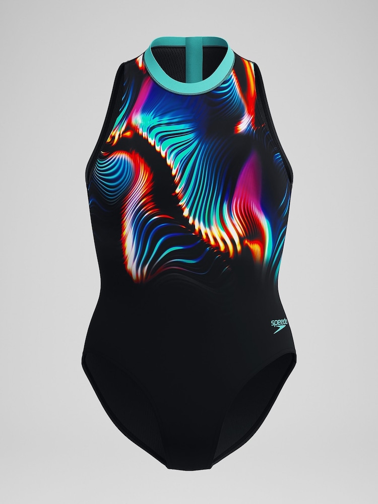 Speedo Black Printed Swim Swimsuits - Image 6 of 6