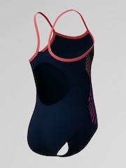 Speedo Blue Plastisol Placement Thinstrap Muscleback Swimsuit - Image 3 of 3