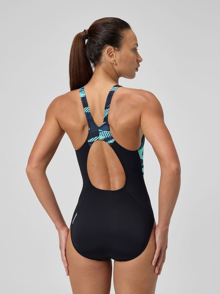 Speedo Black Hyperboom Splice Muscleback Swimsuit - Image 2 of 6