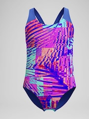 Speedo Blue Digital Allover Splashback Swimsuit - Image 1 of 5