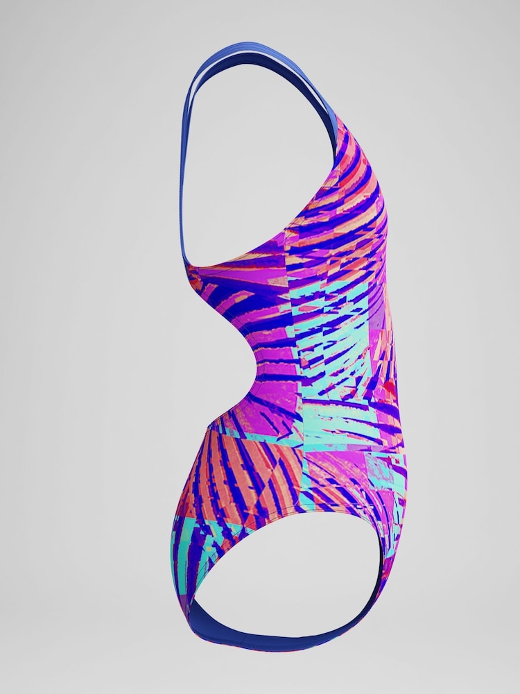 Speedo Blue Digital Allover Splashback Swimsuit - Image 2 of 5
