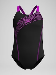 Speedo Black Medley Logo Medalist Swimsuit - Image 1 of 5