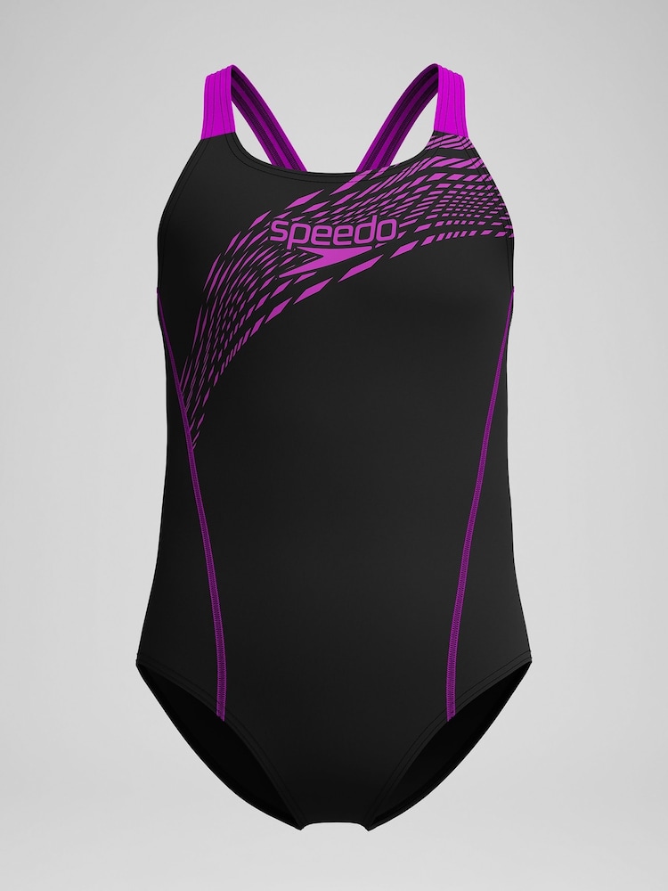 Speedo Black Medley Logo Medalist Swimsuit - Image 1 of 5