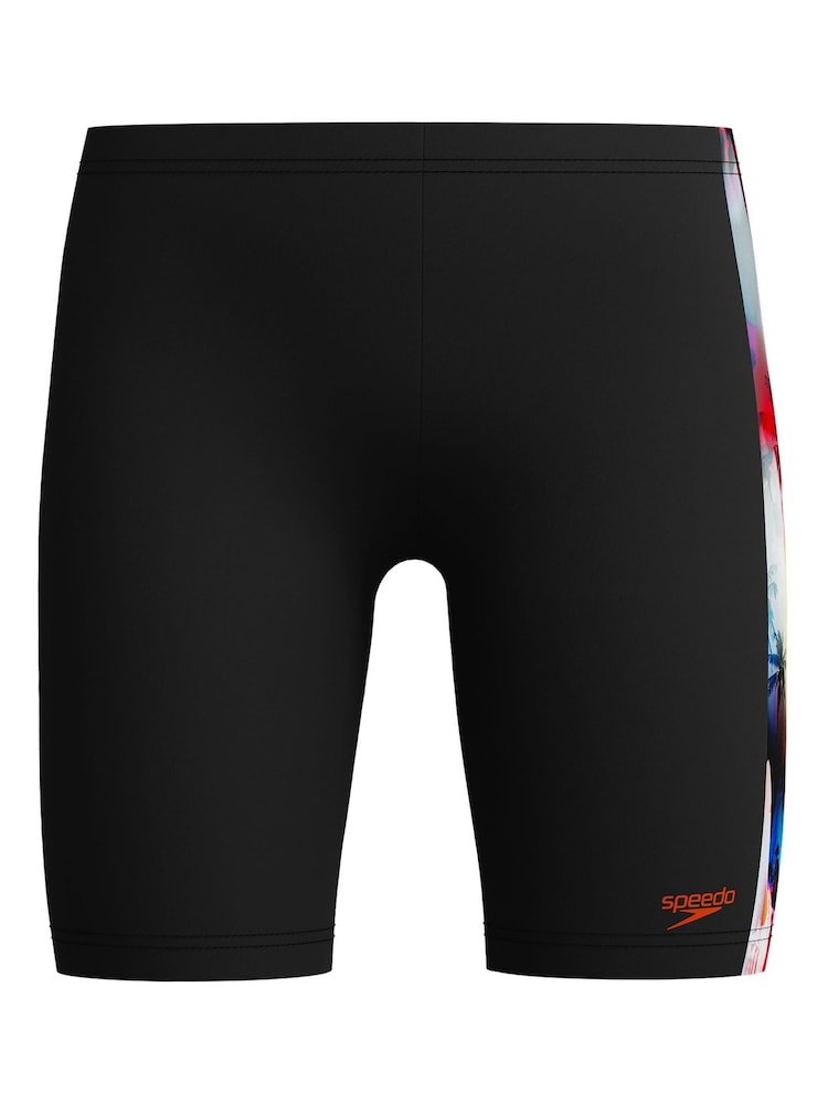 Speedo Black Digital Panel Jammer Swim Shorts - Image 1 of 6