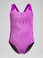 Speedo Pink Digital Allover Splashback Swimsuit - Image 1 of 5
