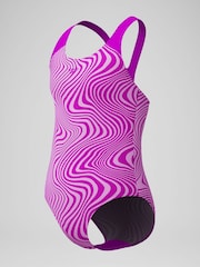 Speedo Pink Digital Allover Splashback Swimsuit - Image 3 of 5