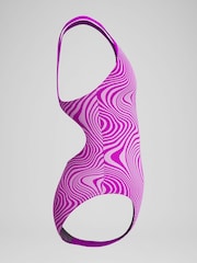 Speedo Pink Digital Allover Splashback Swimsuit - Image 5 of 5