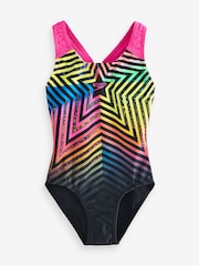 Speedo Black Digital Placement Splashback Swimsuit - Image 1 of 1