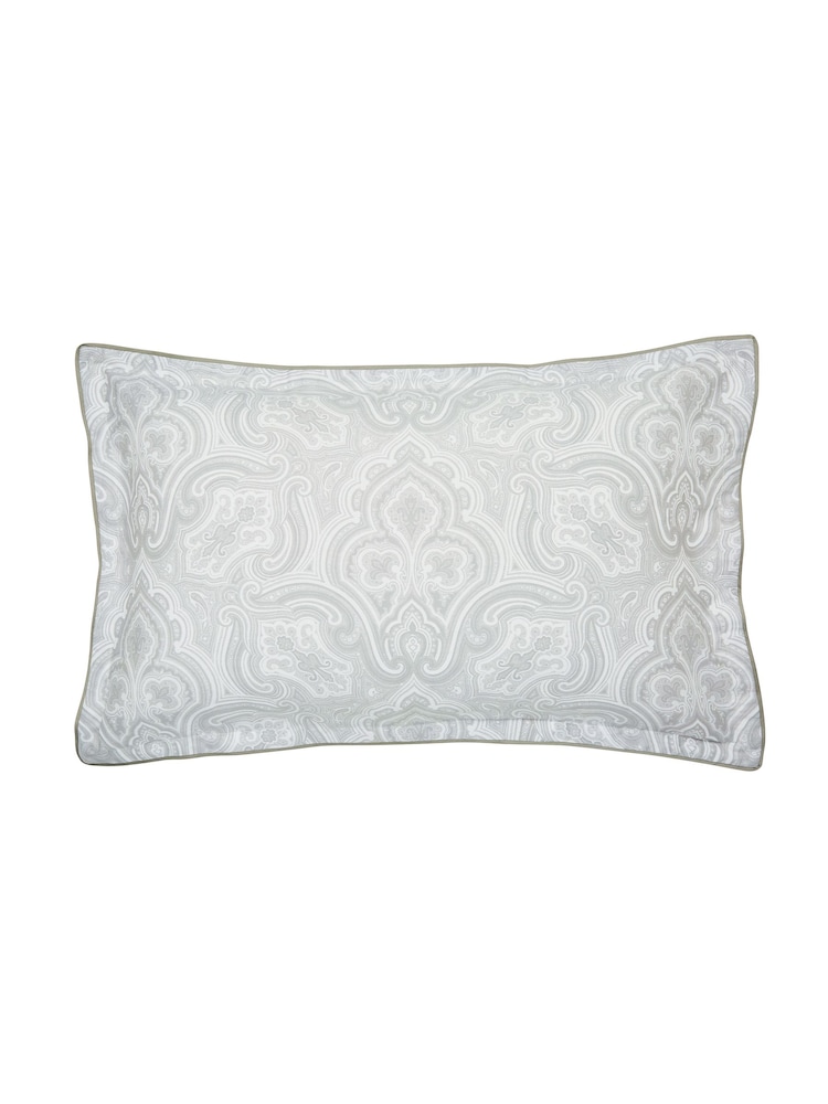 Bedeck of Belfast White/Silver 100% Cotton Amalia Duvet Cover and Pillowcase Set - Image 4 of 5