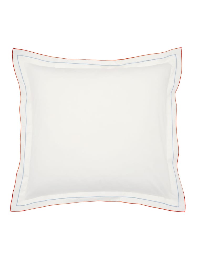 Bedeck of Belfast Chambray  Pink Estelle Square 100% Cotton Pillowcase - Image 2 of 4