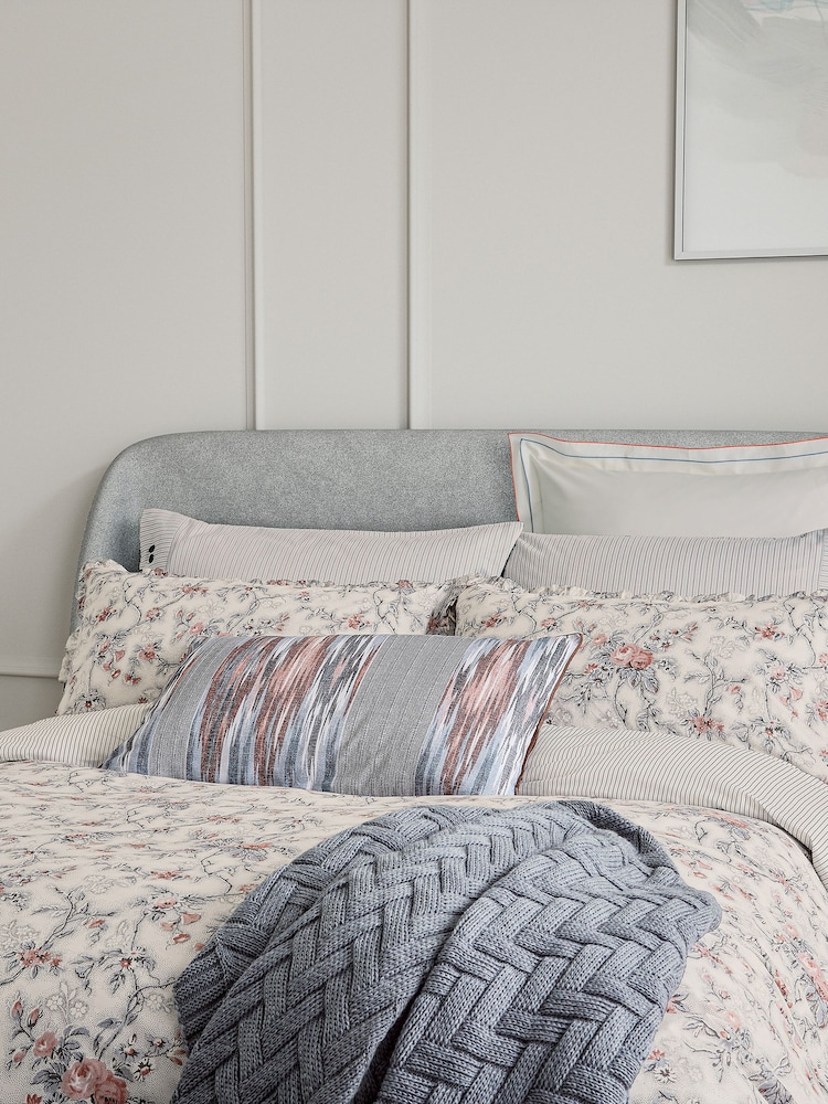 Bedeck of Belfast Chambray Pink Estelle Duvet Cover and Pillowcase 100% Cotton Set - Image 2 of 5
