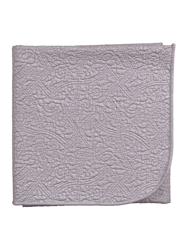 V&A Mauve Renaissance Garden 100% Cotton Throw - Image 2 of 3