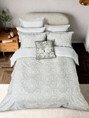 Bedeck of Belfast White Silver 100% Cotton Amalia Standard Pillowcase Pair - Image 3 of 5